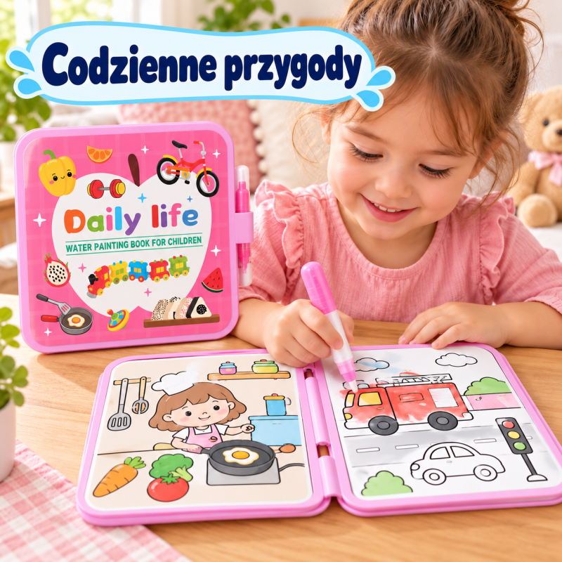 Kolorowy Plusk Codzienne przygody — kolorowanka wodna