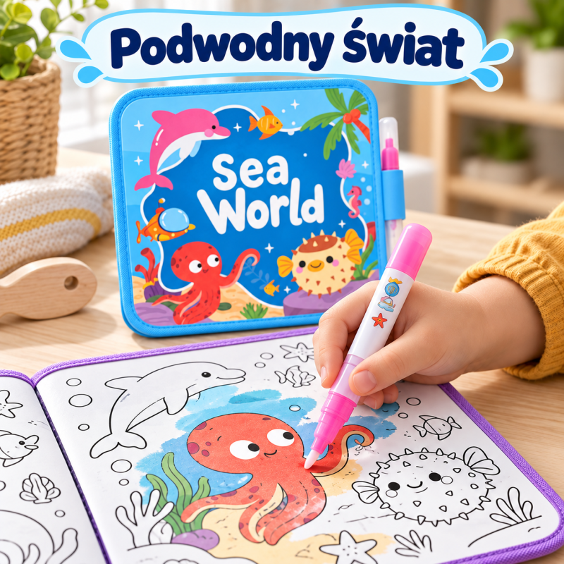 Kolorowy Plusk Podwodny świat — kolorowanka wodna