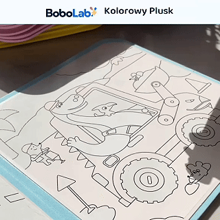 Kolorowy Plusk Kolory pojawiają się podczas malowania wodą w książeczce Kolorowy Plusk